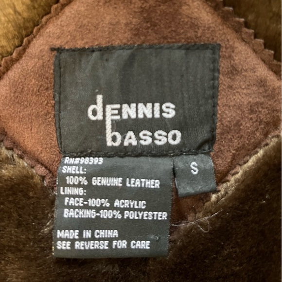 Dennis Basso Brown Faux Fur Lined Leather Jacket Women’s Small - Picture 5 of 5